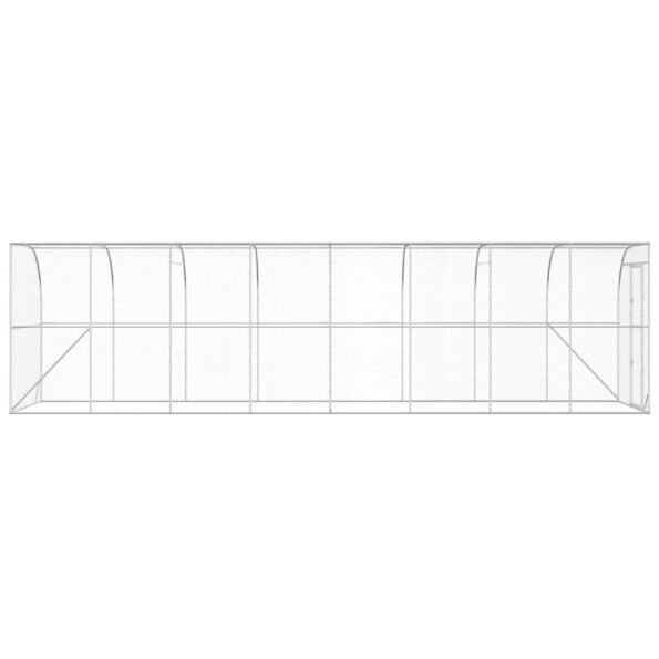 vidaXL Kurník proti stene Strieborná 600 x 150 x 215 cm – Obrázok 5