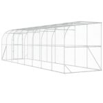 vidaXL Kurník proti stene Strieborná 600 x 150 x 215 cm – Obrázok 6