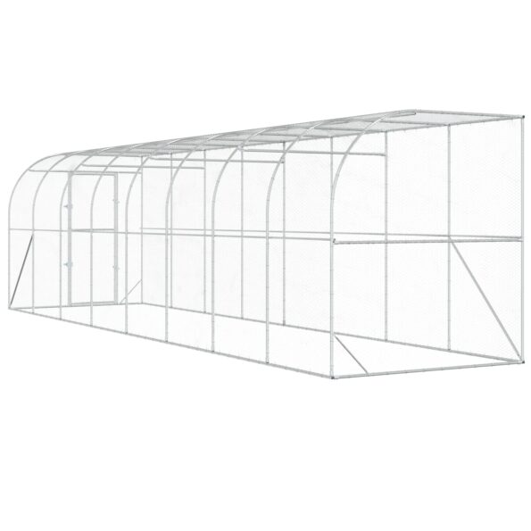 vidaXL Kurník proti stene Strieborná 600 x 150 x 215 cm – Obrázok 6