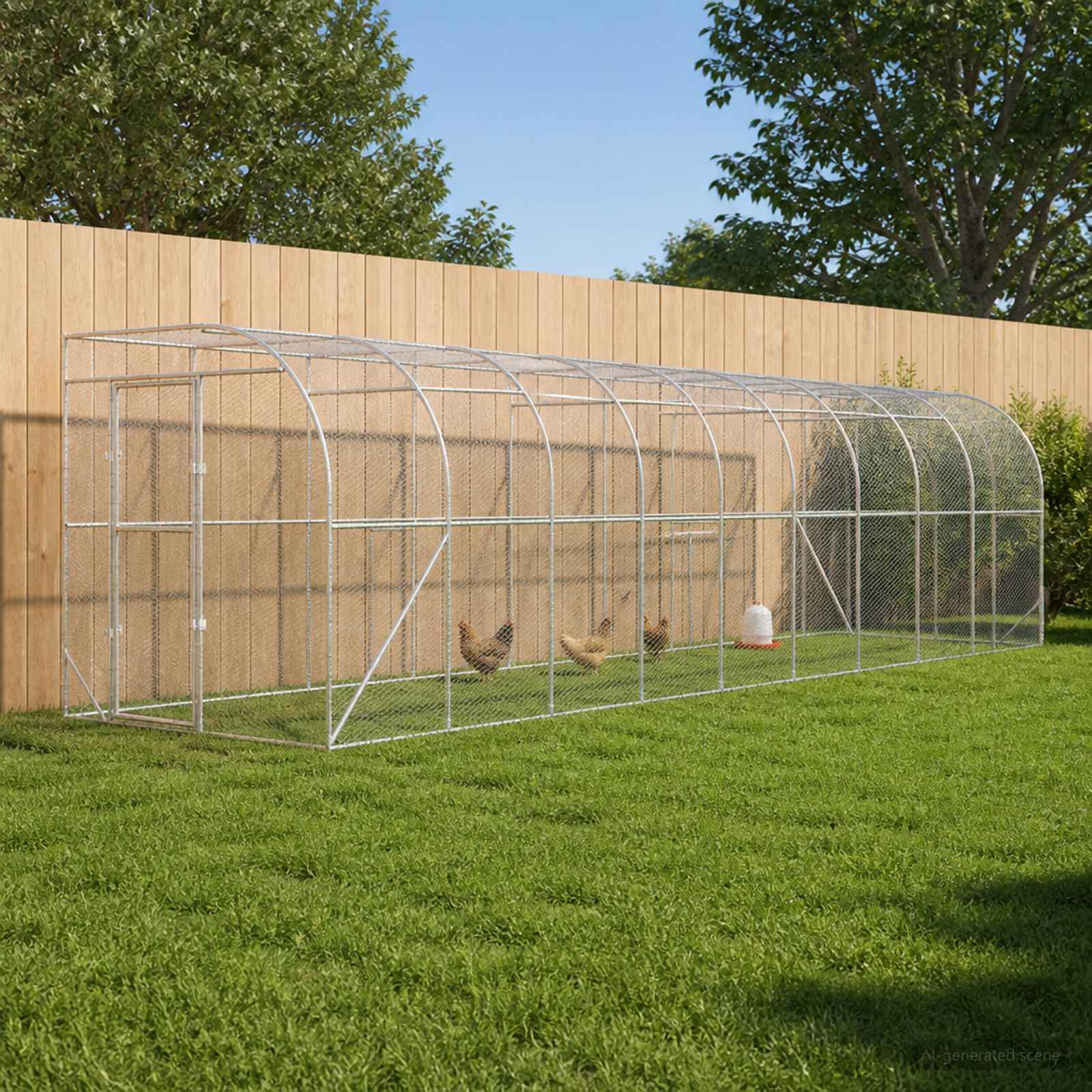 3434734_1.jpg vidaXL Kurník proti stene Strieborná 600 x 150 x 215 cm – Obrázok 1