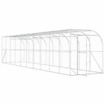 vidaXL Kurník proti stene Strieborná 600 x 150 x 215 cm – Obrázok 2