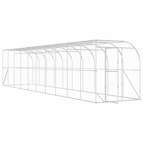 vidaXL Kurník proti stene Strieborná 600 x 150 x 215 cm – Obrázok 2