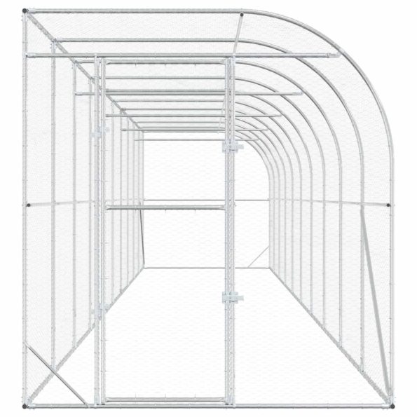 vidaXL Kurník proti stene Strieborná 600 x 150 x 215 cm – Obrázok 3