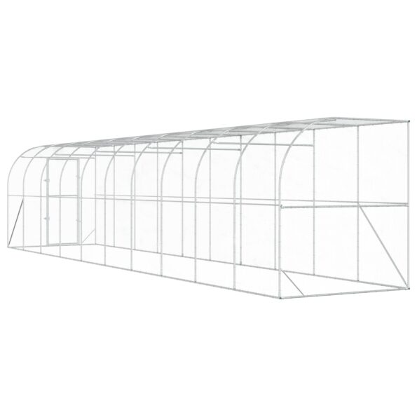 vidaXL Kurník proti stene Strieborná 600 x 150 x 215 cm – Obrázok 5