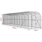 vidaXL Kurník proti stene Strieborná 600 x 150 x 215 cm – Obrázok 7