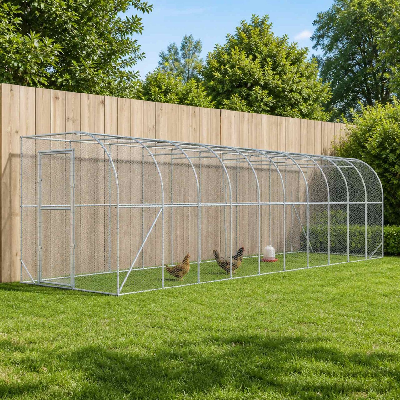 3434735_1.jpg vidaXL Kurník proti stene Strieborná 600 x 150 x 215 cm – Obrázok 1