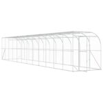 vidaXL Kurník proti stene Strieborná 600 x 150 x 215 cm – Obrázok 2
