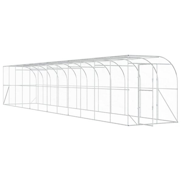 vidaXL Kurník proti stene Strieborná 600 x 150 x 215 cm – Obrázok 2