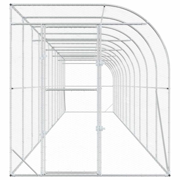 vidaXL Kurník proti stene Strieborná 600 x 150 x 215 cm – Obrázok 3