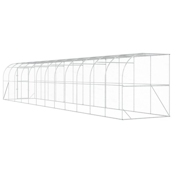 vidaXL Kurník proti stene Strieborná 600 x 150 x 215 cm – Obrázok 5