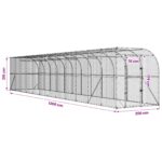 vidaXL Kurník proti stene Strieborná 600 x 150 x 215 cm – Obrázok 7
