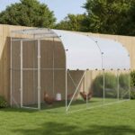 vidaXL Kurník proti stene Strieborná 600 x 150 x 215 cm – Obrázok 9
