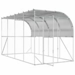 vidaXL Kurník proti stene Strieborná 600 x 150 x 215 cm – Obrázok 2