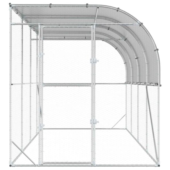vidaXL Kurník proti stene Strieborná 600 x 150 x 215 cm – Obrázok 3