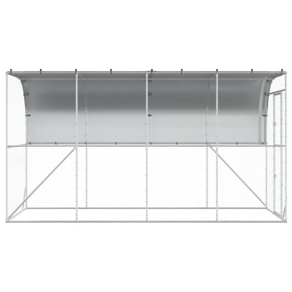 vidaXL Kurník proti stene Strieborná 600 x 150 x 215 cm – Obrázok 4