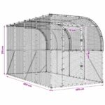 vidaXL Kurník proti stene Strieborná 600 x 150 x 215 cm – Obrázok 8