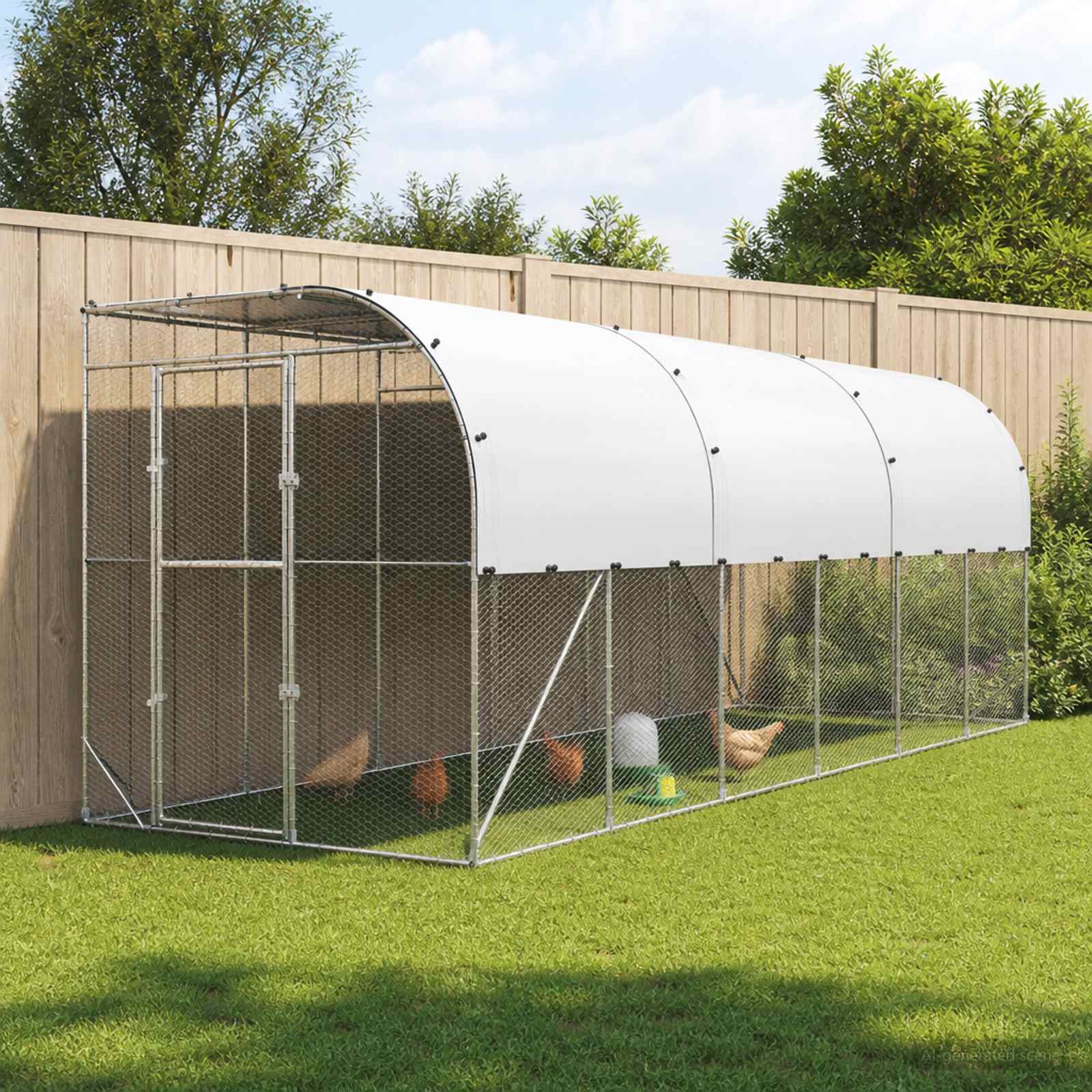 3434737_1.jpg vidaXL Kurník proti stene Strieborná 600 x 150 x 215 cm – Obrázok 1