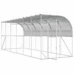 vidaXL Kurník proti stene Strieborná 600 x 150 x 215 cm – Obrázok 2