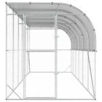 vidaXL Kurník proti stene Strieborná 600 x 150 x 215 cm – Obrázok 3
