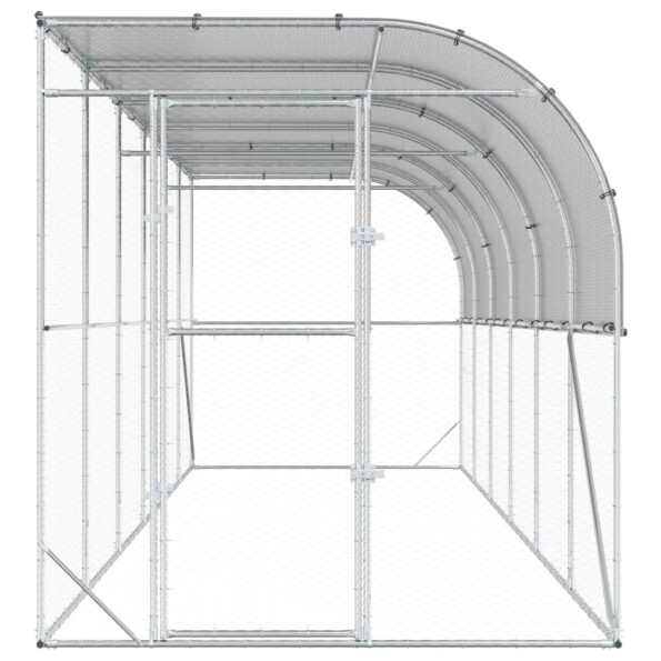 vidaXL Kurník proti stene Strieborná 600 x 150 x 215 cm – Obrázok 3