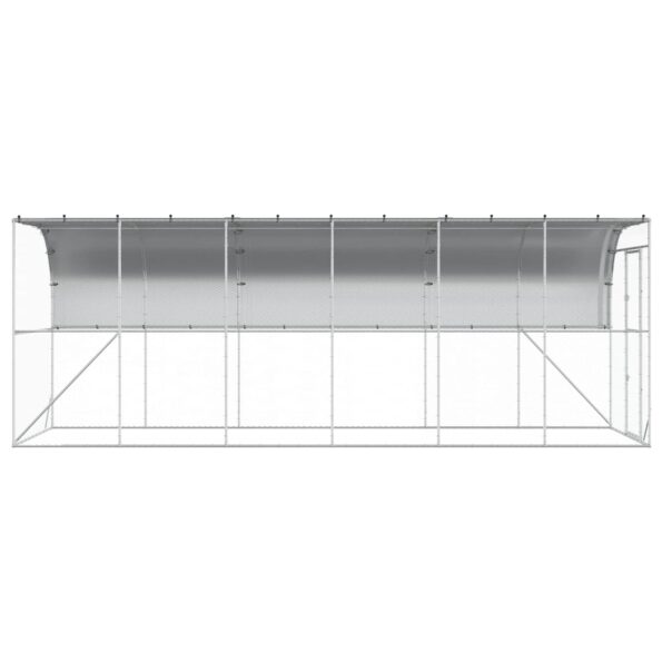 vidaXL Kurník proti stene Strieborná 600 x 150 x 215 cm – Obrázok 4