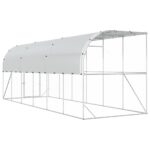 vidaXL Kurník proti stene Strieborná 600 x 150 x 215 cm – Obrázok 5