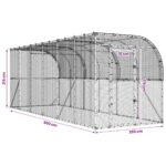 vidaXL Kurník proti stene Strieborná 600 x 150 x 215 cm – Obrázok 8
