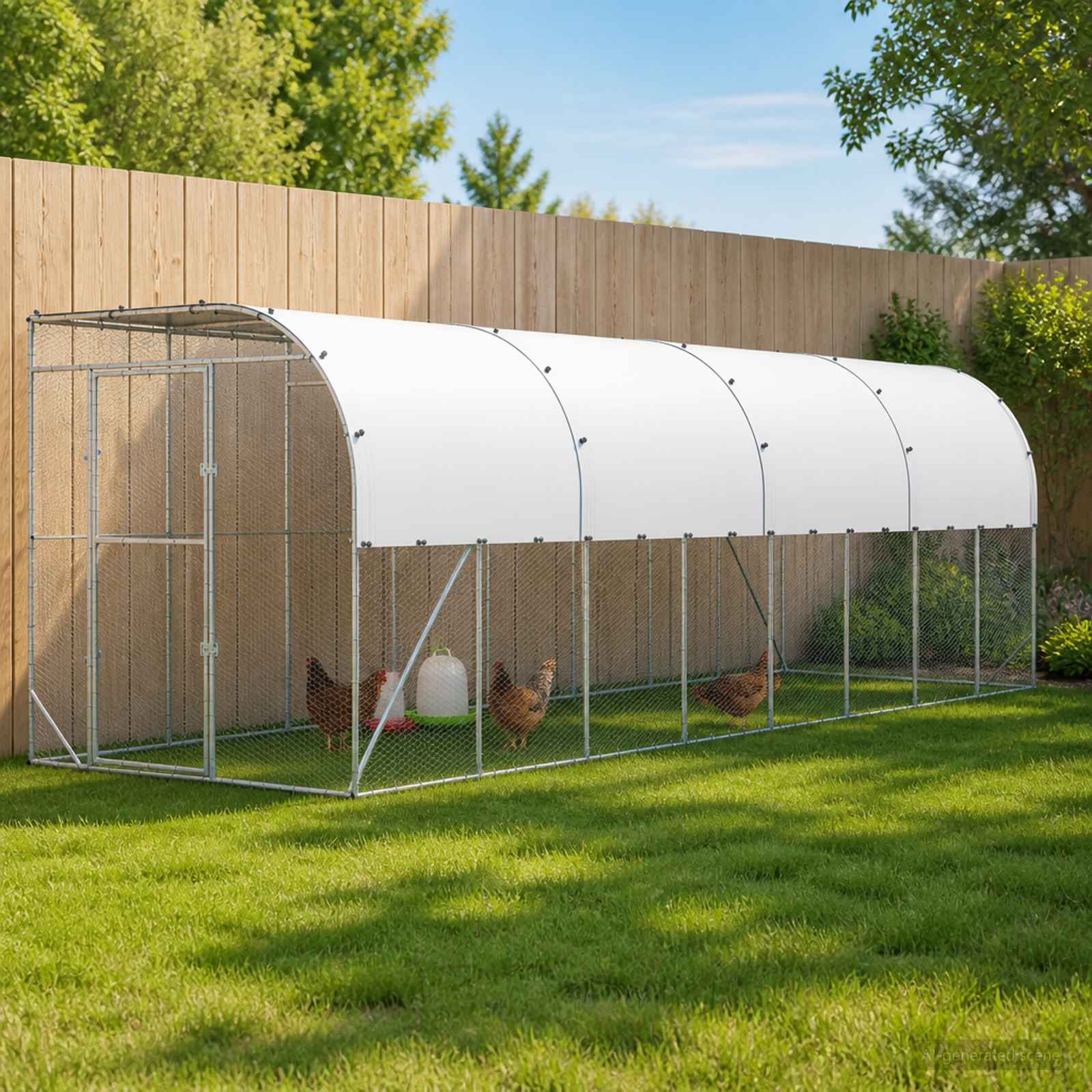 3434738_1.jpg vidaXL Kurník proti stene Strieborná 600 x 150 x 215 cm – Obrázok 1