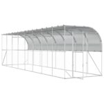 vidaXL Kurník proti stene Strieborná 600 x 150 x 215 cm – Obrázok 2
