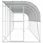 vidaXL Kurník proti stene Strieborná 600 x 150 x 215 cm – Obrázok 3