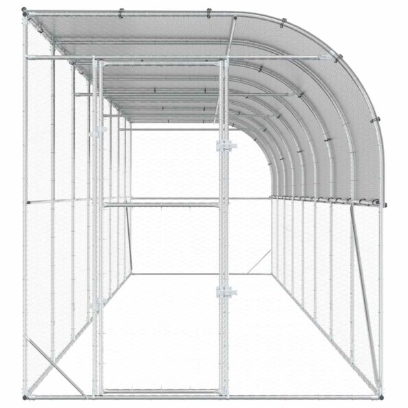vidaXL Kurník proti stene Strieborná 600 x 150 x 215 cm – Obrázok 3