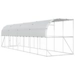 vidaXL Kurník proti stene Strieborná 600 x 150 x 215 cm – Obrázok 5