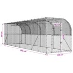 vidaXL Kurník proti stene Strieborná 600 x 150 x 215 cm – Obrázok 8