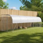vidaXL Kurník proti stene Strieborná 600 x 150 x 215 cm – Obrázok 9