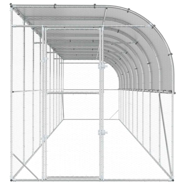 vidaXL Kurník proti stene Strieborná 600 x 150 x 215 cm – Obrázok 3