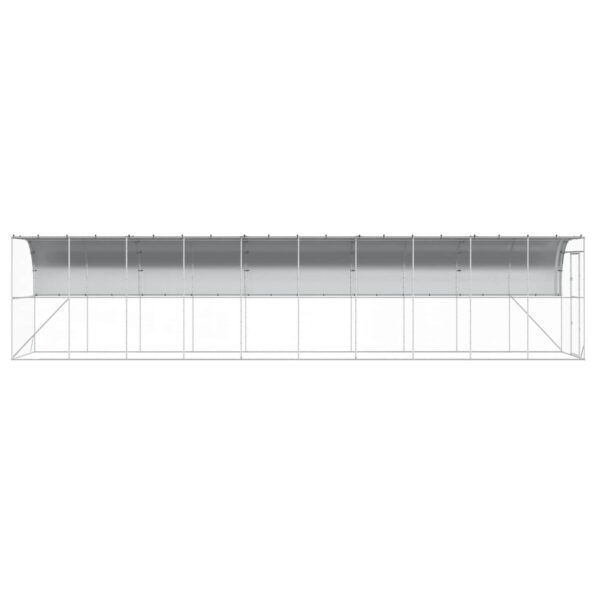 vidaXL Kurník proti stene Strieborná 600 x 150 x 215 cm – Obrázok 4