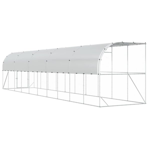 vidaXL Kurník proti stene Strieborná 600 x 150 x 215 cm – Obrázok 5