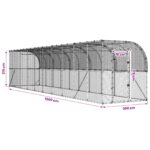 vidaXL Kurník proti stene Strieborná 600 x 150 x 215 cm – Obrázok 8