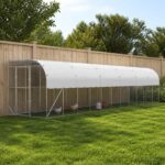 vidaXL Kurník proti stene Strieborná 600 x 150 x 215 cm – Obrázok 9