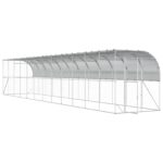 vidaXL Kurník proti stene Strieborná 600 x 150 x 215 cm – Obrázok 2