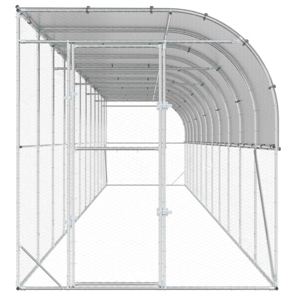vidaXL Kurník proti stene Strieborná 600 x 150 x 215 cm – Obrázok 3