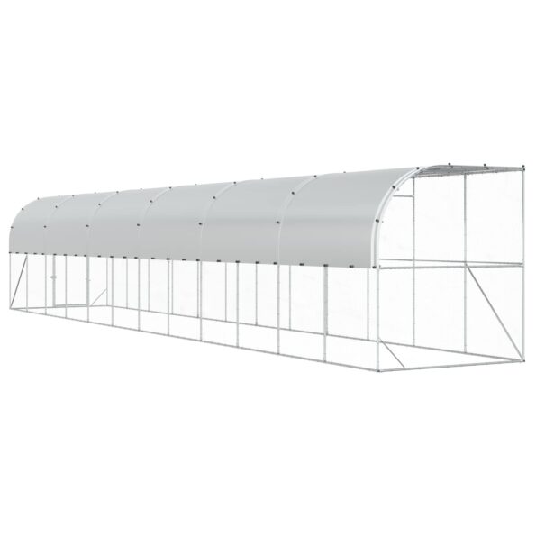 vidaXL Kurník proti stene Strieborná 600 x 150 x 215 cm – Obrázok 5