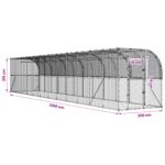 vidaXL Kurník proti stene Strieborná 600 x 150 x 215 cm – Obrázok 8