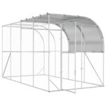 vidaXL Kurník proti stene Strieborná 400 x 200 x 215 cm – Obrázok 2