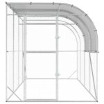 vidaXL Kurník proti stene Strieborná 400 x 200 x 215 cm – Obrázok 3