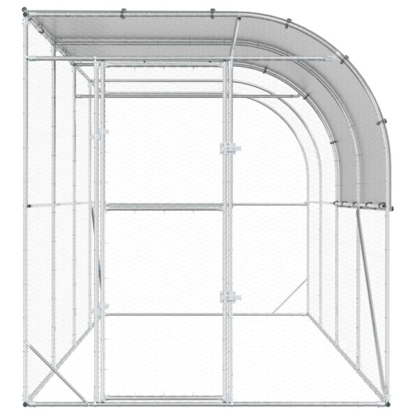 vidaXL Kurník proti stene Strieborná 400 x 200 x 215 cm – Obrázok 3