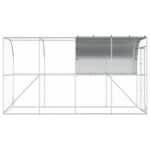 vidaXL Kurník proti stene Strieborná 400 x 200 x 215 cm – Obrázok 4