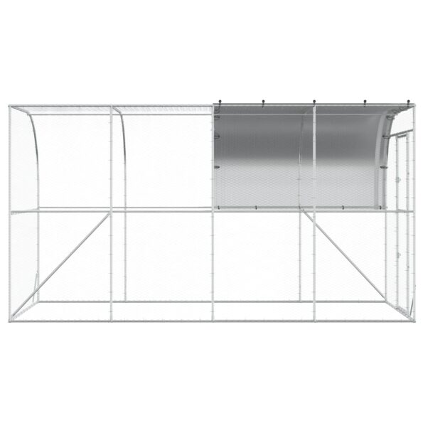 vidaXL Kurník proti stene Strieborná 400 x 200 x 215 cm – Obrázok 4
