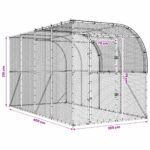 vidaXL Kurník proti stene Strieborná 400 x 200 x 215 cm – Obrázok 8