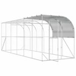 vidaXL Kurník proti stene Strieborná 600 x 200 x 215 cm – Obrázok 2